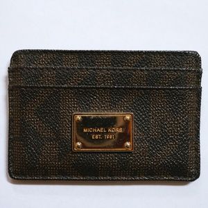 Michael Kors Brown Logo Card Case